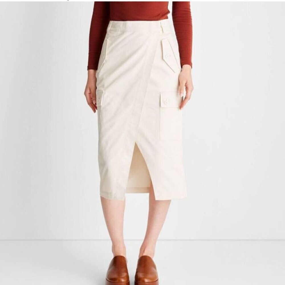 NWT Future Collective Reece Blutstein Ivory Wrap Cargo Skirt Preppy Street Styl